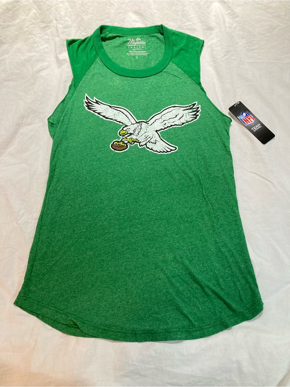 Philadelphia Eagles Muscle Shirt, Women’s size large, NWT! Made in the USA!